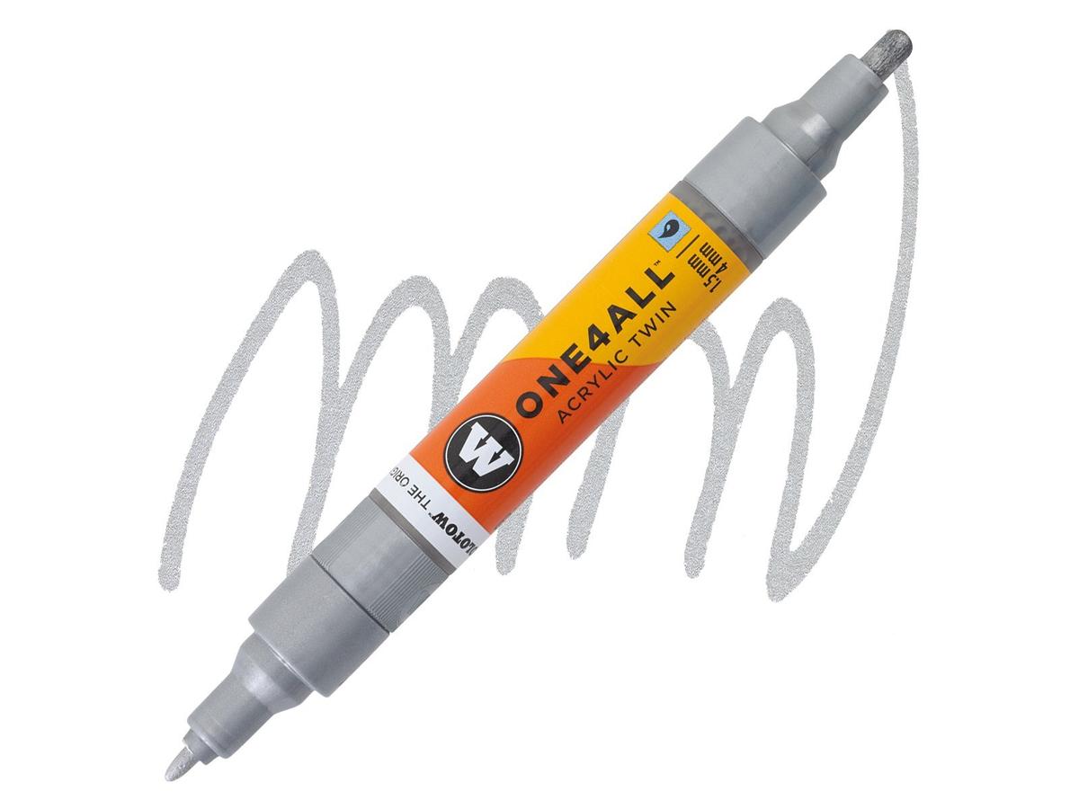 MOLOTOW ONE4ALL TWIN MARKER 227 1,5-4MM METALLIC SILVER 1