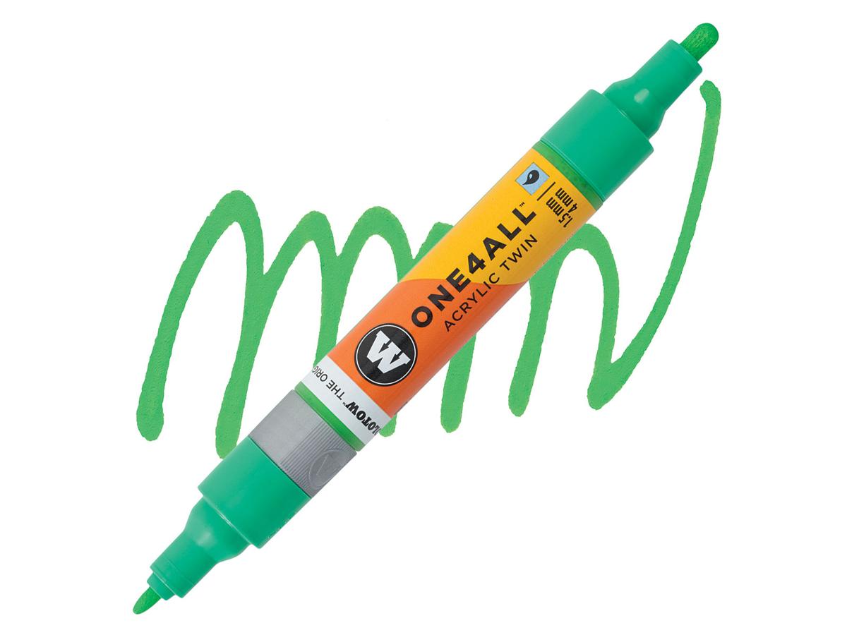 MOLOTOW ONE4ALL TWIN MARKER 222 1,5-4MM KACAO77 GREEN 1