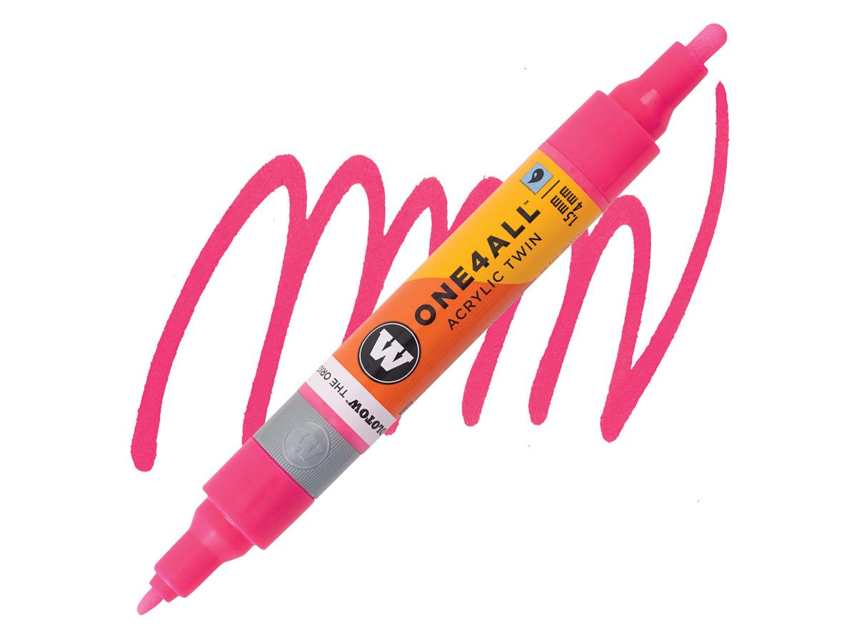 MOLOTOW ONE4ALL TWIN MARKER 217 1,5-4MM NEON PINK FLUO 1