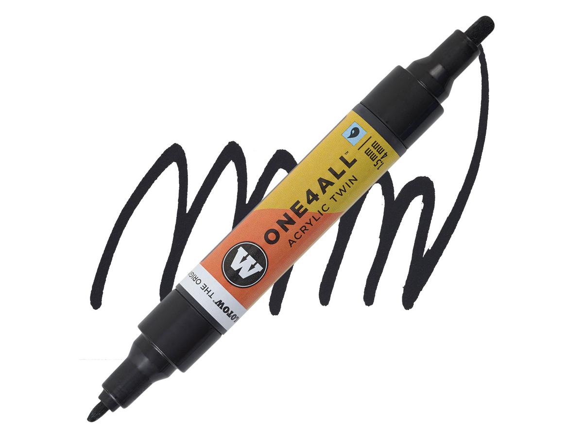MOLOTOW ONE4ALL TWIN MARKER 180 1,5-4MM SIGNAL BLACK 1