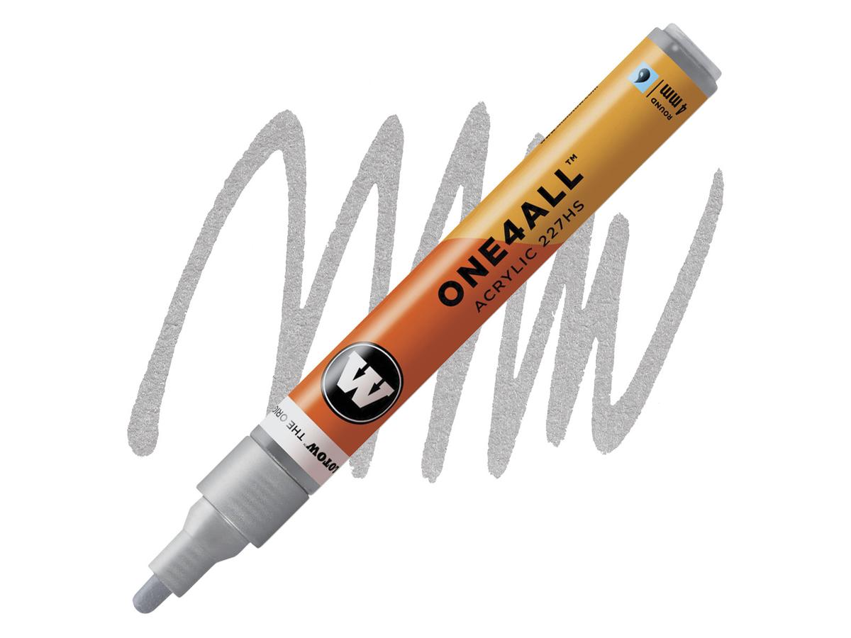 MOLOTOW ONE4ALL MARKER 227HS 227 4MM METALLIC SILVER 1