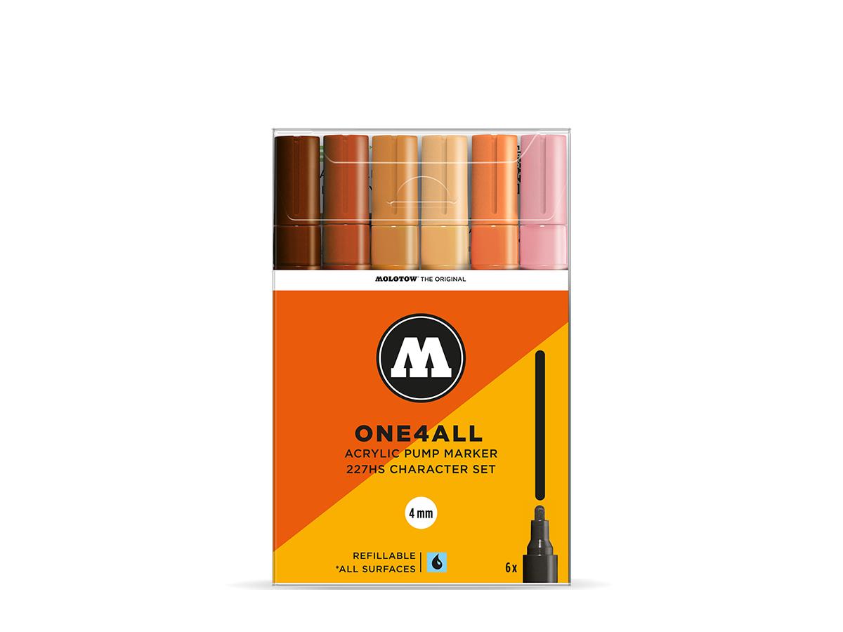 MOLOTOW ONE4ALL MARKER SET 227HS CHARACTER 4MM 6 STUKS 1